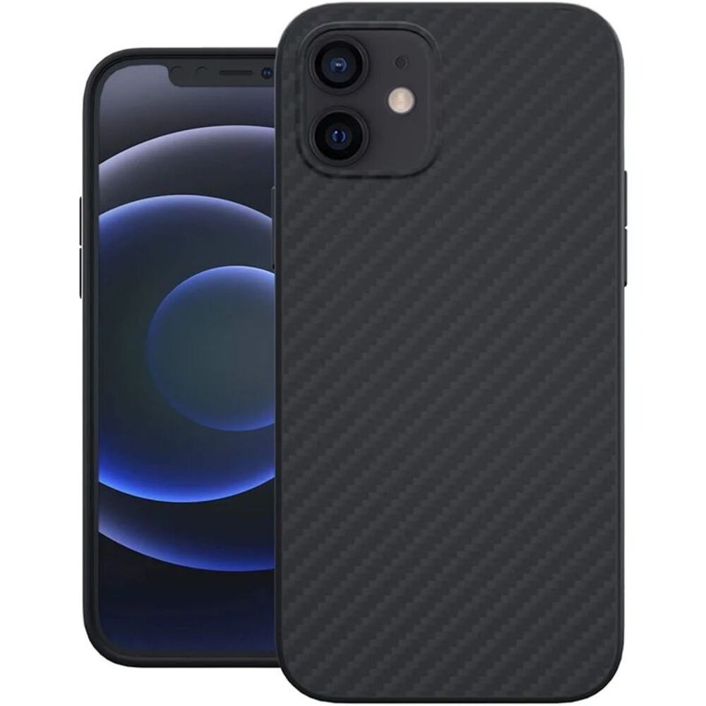 Evutec iPhone 12 Mini Case with AFIX+ Free Vent Mount , Aramid Fiber - Black